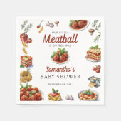 Italian Food | Watercolor Baby Shower  スタンダードカクテルナプキン (正面)