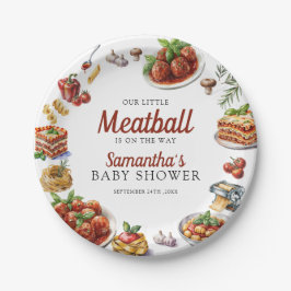 Italian Food | Watercolor Baby Shower ペーパープレート