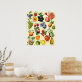 Italian Fruit Language Chart  ポスター (キッチン)
