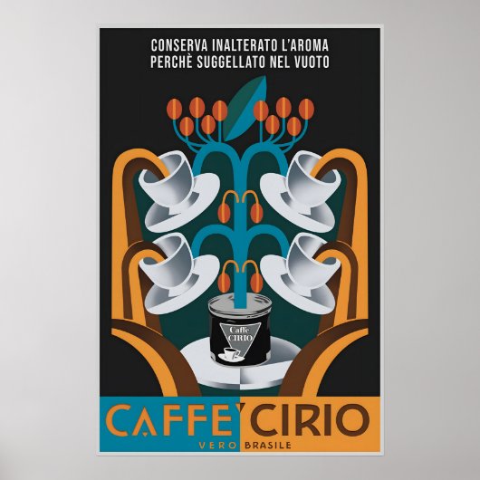 Italian Futurist Coffee Poster Fortunato Depero ポスター (正面)