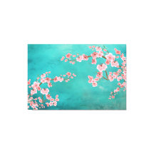 Italian Green Landscape with Soft Cherry Blossoms