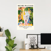 Italian Greyhound Bathroom Art Matisse Style Dog ポスター (ホームオフィス)