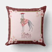Italian Greyhound Cute Dog Checkered Cherry Apron クッション (正面)