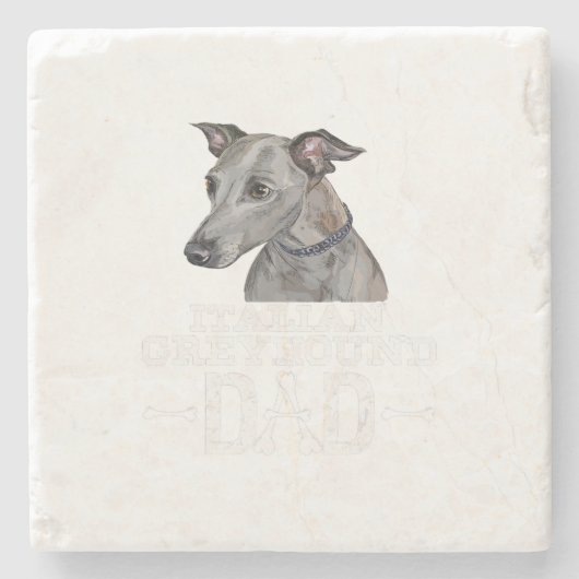 Italian Greyhound Dad Dog Lover Fars Day Gift ストーンコースター (正面)