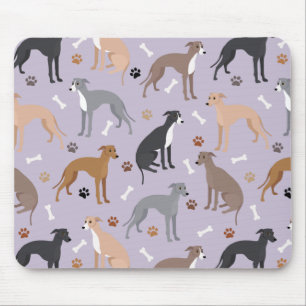 Italian Greyhound Dog Bones and Paws マウスパッド