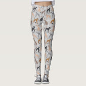 Italian Greyhound Dog Bones and Paws Leggings レギンス (正面)