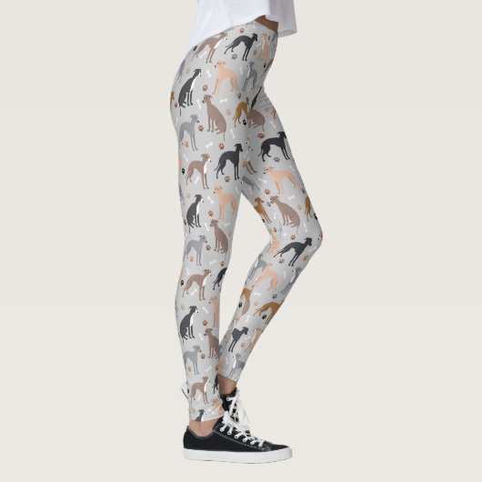 Italian Greyhound Dog Bones and Paws Leggings レギンス (右)