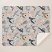 Italian Greyhound Dog Bones and Paws Sherpa Blanke シェルパブランケット (正面(横))