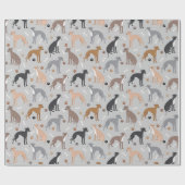 Italian Greyhound Dog Bones and Paws Wrapping Pape ラッピングペーパー (フラット)