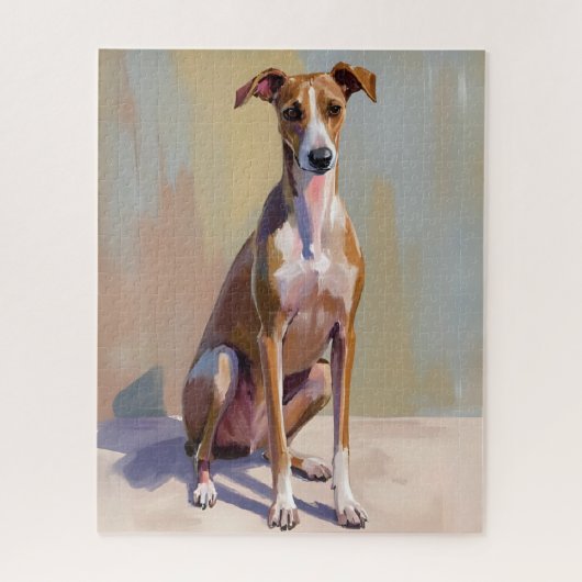 Italian Greyhound Dog Painting ジグソーパズル (縦)