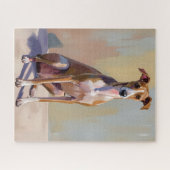 Italian Greyhound Dog Painting ジグソーパズル (横)