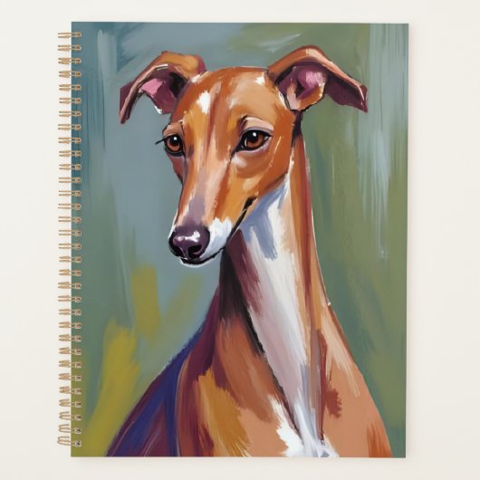 Italian Greyhound Dog Painting プランナー手帳 (正面)