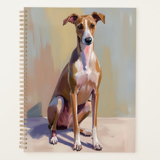 Italian Greyhound Dog Painting プランナー手帳 (正面)