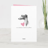 Italian Greyhound dog Pink Valentines day Love シーズンカード (裏面)