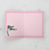 Italian Greyhound dog Pink Valentines day Love シーズンカード (内部)