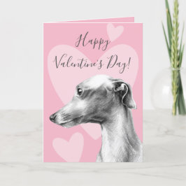 Italian Greyhound dog Pink Valentines day Love シーズンカード