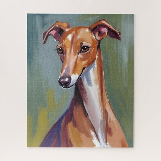 Italian Greyhound Dog Watercolor Pet Painting ジグソーパズル (縦)