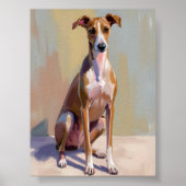 Italian Greyhound Dog Watercolor Pet Painting ポスター (正面)