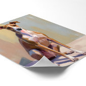Italian Greyhound Dog Watercolor Pet Painting ポスター (角)