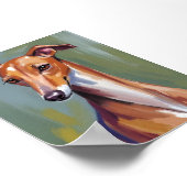 Italian Greyhound Dog Watercolor Pet Painting ポスター (角)