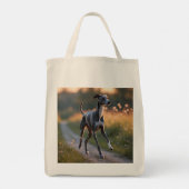 Italian Greyhound Elegant Grocery Tote Bag トートバッグ (裏面)