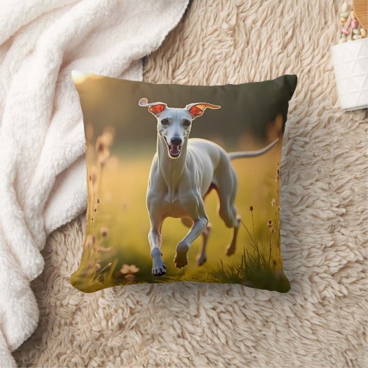 Italian Greyhound Elegant Throw Pillow クッション (ブランケット)