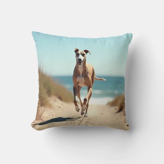 Italian Greyhound Elegant Throw Pillow クッション (正面)