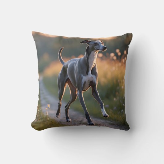 Italian Greyhound Elegant Throw Pillow クッション (正面)