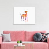 Italian Greyhound in watercolor キャンバスプリント (インサイチュ (リビング))