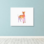 Italian Greyhound in watercolor キャンバスプリント (インサイチュ (ウッドフロア))
