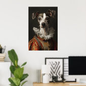 Italian Greyhound Renaissance Portrait, Funny Dog ポスター (ホームオフィス)
