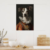 Italian Greyhound Renaissance Portrait, Funny Dog ポスター (キッチン)