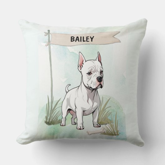  Italian Greyhound Watercolor Personalized Dog クッション (正面)