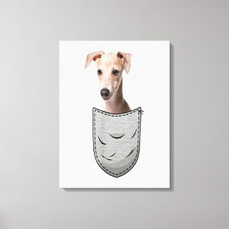 Italian Greyhound Whippet Chest Pocket For Dog Own キャンバスプリント