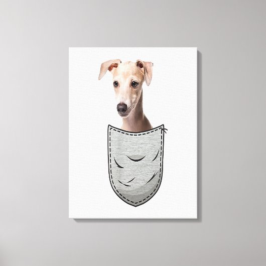 Italian Greyhound Whippet Chest Pocket For Dog Own キャンバスプリント (正面)