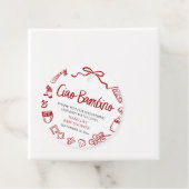 Italian Hand Drawn Pizza Ciao Bambino Baby Shower フェイバータグ (インサイチュ)