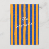 Italian Hand Written Painted Pinstripes Wedding エンクロージャーカード (裏面)