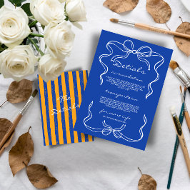 Italian Hand Written Painted Pinstripes Wedding エンクロージャーカード