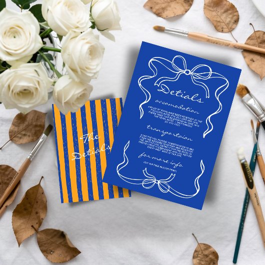 Italian Hand Written Painted Pinstripes Wedding エンクロージャーカード