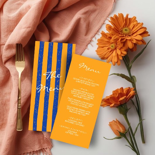 Italian Hand Written Painted Pinstripes Wedding メニュー