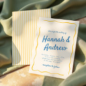 Italian Hand Written Stripes Wedding 招待状