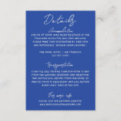 Italian Hand Written Yellow Blue Wedding Details エンクロージャーカード (正面)