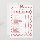 Italian He said she said Bridal shower game card 案内状 (正面)