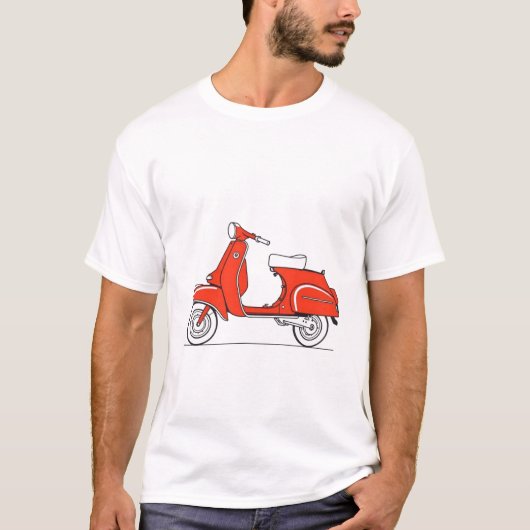 Italian Holiday: Red Vespa T-Shirt Tシャツ (正面)