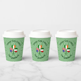 Italian Irish American Shamrock Personalized Text 紙コップ