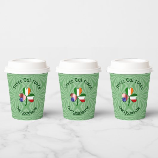 Italian Irish American Shamrock Personalized Text 紙コップ (複数)