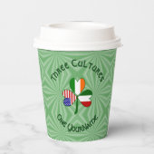 Italian Irish American Shamrock Personalized Text 紙コップ (裏面)