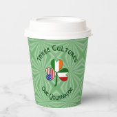 Italian Irish American Shamrock Personalized Text 紙コップ (正面)