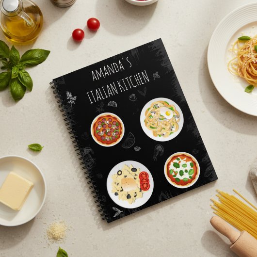 Italian Kitchen Recipe Chalkboard Food Journal ノートブック