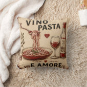 Italian Kitchen Rustic Wine & Pasta Farmhouse クッション (ブランケット)